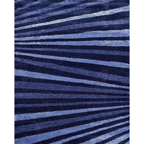 Alfombra Wellness Azul Lines Pelo Cortado