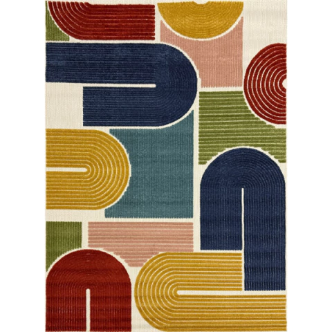 Alfombra Mambo Abstracta Bauhaus Multicolor con doble Relieve - comprar online