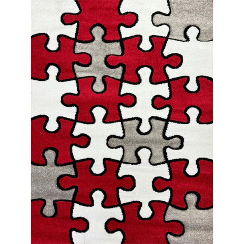 Alfombra JDL Puzzle Mullida Roja