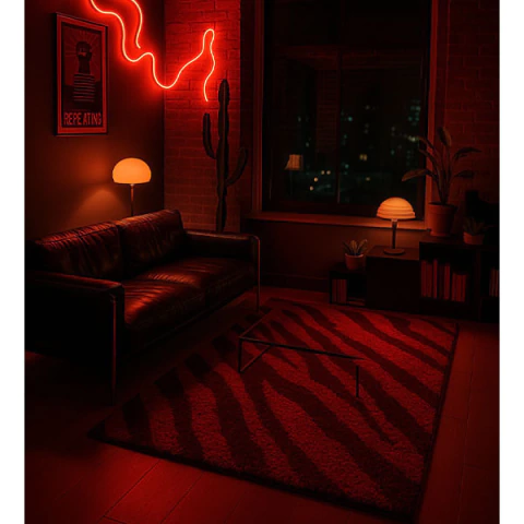 Alfombra Mullida Sorrento Ramas Roja - comprar online