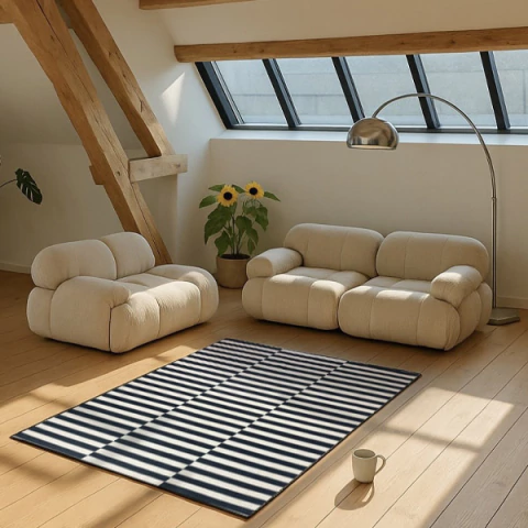 Alfombra Estampada StripesB&W - comprar online