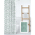 Juego Cortina de baño Plastica Estampada + 12 Ganchos + Alfombra de baño Verde Agua