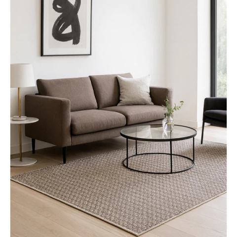 Alfombra Rústica Tejida Lisa Beige Claro 100x150 cm (Única medida) - comprar online