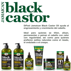 Difeel Shampoo con Aceite de Ricino Negro Jamaicano para Fortalecer el Cabello 1 L - tienda en línea