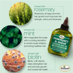 Difeel aceite para el cabello con romero y menta para crecimiento capilar75 ml - akthon
