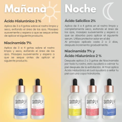 Rutina Anti Imperfecciones · Hialurónico, Niacinamida y Salicílico · Simply Solution - akthon