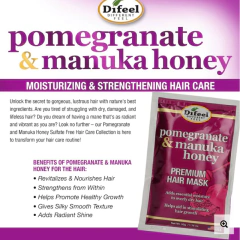 Mascarilla para cabello seco Difeel granada y miel de manuka - akthon