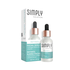 Simply Solution · Retinol. Estimula el colágeno y aclara la piel