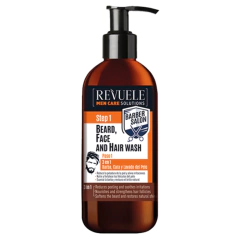 Revuele Men Care · Shampoo 3 en 1 para Barba, Cara y Pelo (Paso 1)