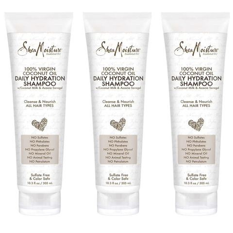 Shea Moisture Shampoo Coco 100% Virgen · Kit De 3 Piezas
