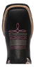 Bota Texana Feminina Couro Preto Bordado Flor Rosa - Texana Boots