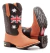 Bota Texana Masculina Bico Quadrado Botina Country Em Couro