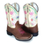 Bota Texana Couro Bordado Flores Coloridas Cowgirl - loja online