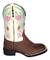 Bota Texana Couro Bordado Flores Coloridas Cowgirl na internet
