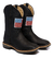 Bota Texana Couro Preto Bordado Bandeira Americana na internet