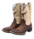 Bota Country Masculina Texana Em Couro Franca Cara de Boi Bege