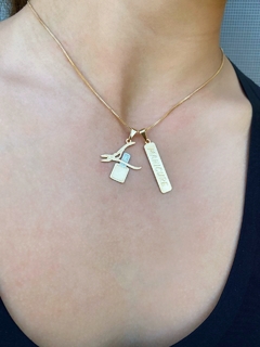 COLAR PROFISSÃO COM NOME NA PLACA E SIMBOLO - BANHADO OURO 18K CL 31 - CONNECTION JEWELRY