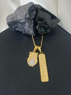 COLAR PROFISSÃO COM NOME NA PLACA E SIMBOLO - BANHADO OURO 18K CL 31 - loja online