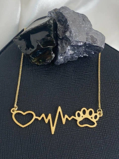 COLAR CORAÇÃO, BATIMENTO, PATA - BANHADO OURO 18K CL 150 - comprar online