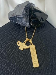 COLAR PROFISSÃO COM NOME NA PLACA E SIMBOLO - BANHADO OURO 18K CL 31