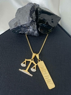 COLAR PROFISSÃO COM NOME NA PLACA E SIMBOLO - BANHADO OURO 18K CL 31 - comprar online