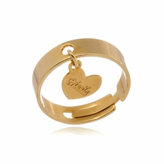 ANEL ARO REGULAVEL LETRA LISA PENDURADA - OURO 18K AL 04 - comprar online
