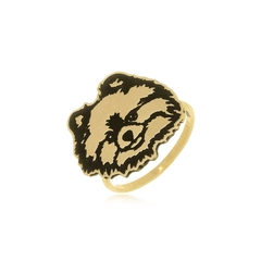 ANEL COM DESENHO DE PET - AL 112 BANHADO OURO 18K