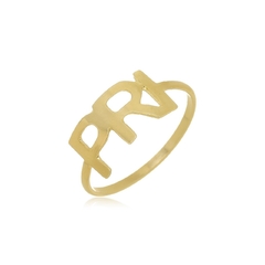 ANEL COM INICIAIS - AL 99 BANHADO OURO 18K