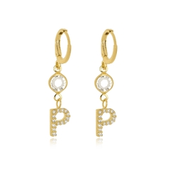 BRINCO INICIAL PERSONALIZADA COM ADORNO - BR 51 BANHADO OURO 18K