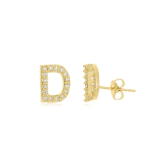 BRINCO INICIAL EM ZIRCONIA - BR 64 BANHADO OURO 18K
