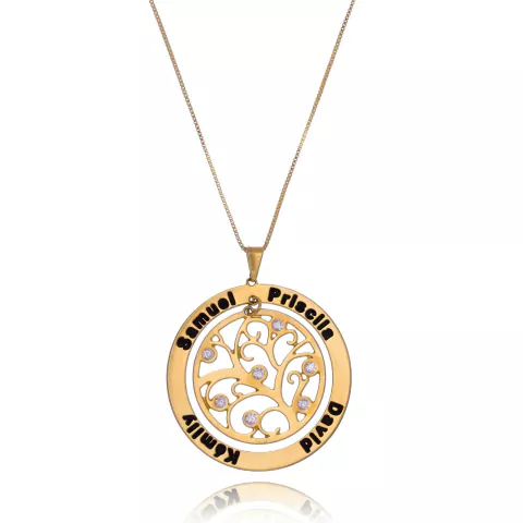 COLAR ARVORE DA VIDA COM NOMES PERSONALIZADOS - CL 236 BANHADO OURO 18K