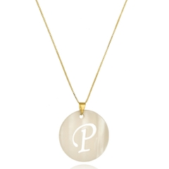 COLAR MADREPEROLA INICIAL VAZADA - CL369 BANHADO OURO 18K