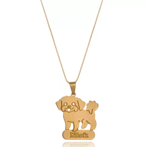 COLAR PET E NOME PERSONALIZADO - OURO 18K CL 50