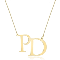 COLAR MONOGRAMA INICIAS LISAS SEPARADAS - BANHADO OURO 18K CL 628