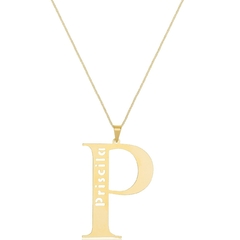 COLAR INICIAL COM NOME PERSONALIZADO - CL 694 BANHADO OURO 18K