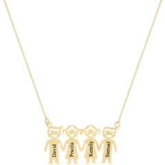 COLAR BONECOS COM NOME PERSONALIZADO - CL 776 BANHADO OURO 18K