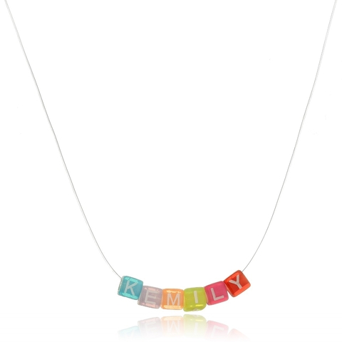 COLAR OU PULSEIRA QUADRADINHOS COLORIDOS FORMANDO NOME - CL 787