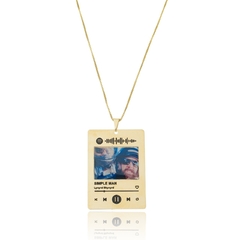 COLAR FOTOGRAVAÇÃO COM MÚSICA DO SPOTIFY - CL 810 BANHADO OURO 18K