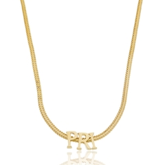 COLAR INICIAIS EM CORRENTE Z51 - CL 811 BANHADO OURO 18K
