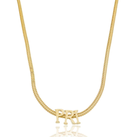 COLAR INICIAIS EM CORRENTE Z51 - CL 811 BANHADO OURO 18K