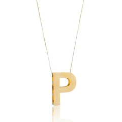 COLAR INICIAL EM GALERIA - CL 815 BANHADO OURO 18K