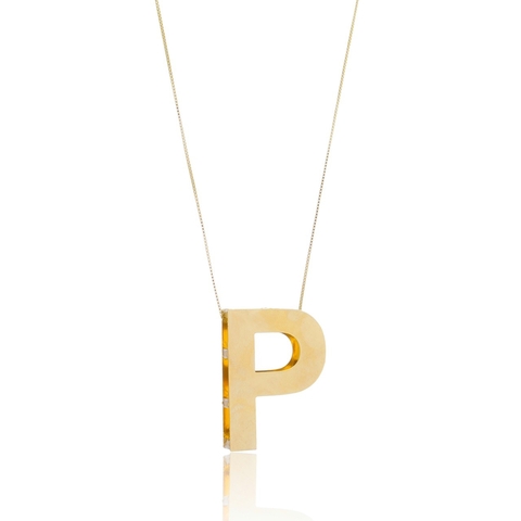 COLAR INICIAL EM GALERIA - CL 815 BANHADO OURO 18K