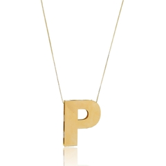COLAR LETRA EM GALERIA MAIOR - CL 816 BANHADO OURO 18K