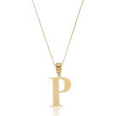 COLAR INICIAL PENDURADA CONTRA ARGOLA MAIOR 2 - CL 823 BANHADO OURO 18K