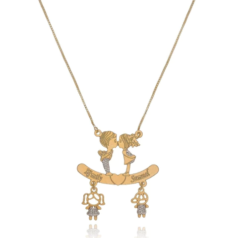 CANGA COM NOMES PERSONALIZADOS E BONEQUINHOS - OURO 18K CL 91 - comprar online