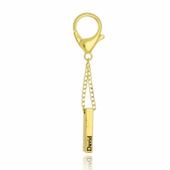 CHAVEIRO CAIXOTE MENOR COM NOME PERSONALIZADO FECHO LAGOSTA - DV 20 BANHADO OURO 18K