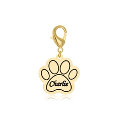 PINGENTE PARA COLEIRA PATINHA COM NOME PERSONALIZADO - DV 31 BANHADO OURO 18K