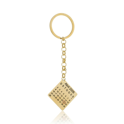 CHAVEIRO CALENDARIO - DV 41 BANHADO OURO 18K