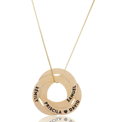 COLAR AROS ENTRELAÇADOS - BANHADO OURO 18K EX 0026