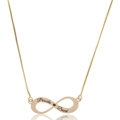 COLAR INFINITO COM NOMES - BANHADO OURO 18K EX 0033